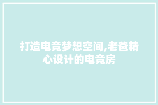 打造电竞梦想空间,老爸精心设计的电竞房