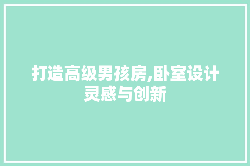 打造高级男孩房,卧室设计灵感与创新