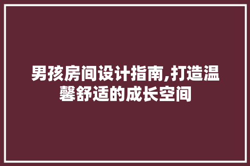 男孩房间设计指南,打造温馨舒适的成长空间