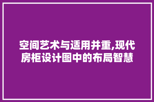 空间艺术与适用并重,现代房柜设计图中的布局智慧