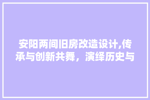 安阳两间旧房改造设计,传承与创新共舞，演绎历史与现代交融之美