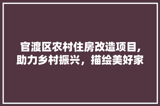 官渡区农村住房改造项目,助力乡村振兴，描绘美好家园新画卷