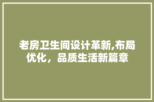 老房卫生间设计革新,布局优化，品质生活新篇章