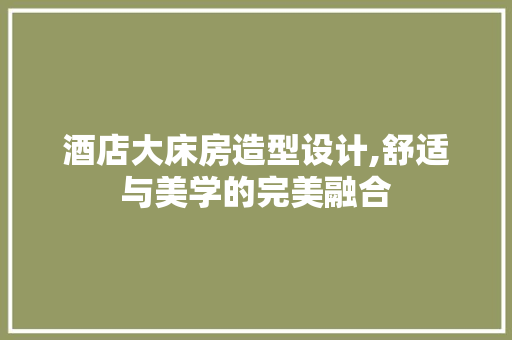 酒店大床房造型设计,舒适与美学的完美融合