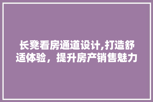 长凳看房通道设计,打造舒适体验，提升房产销售魅力