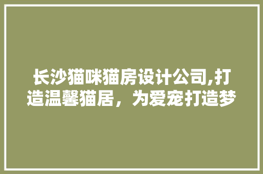 长沙猫咪猫房设计公司,打造温馨猫居，为爱宠打造梦想家园