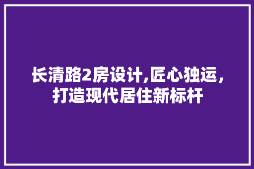 长清路2房设计,匠心独运，打造现代居住新标杆 建筑设计
