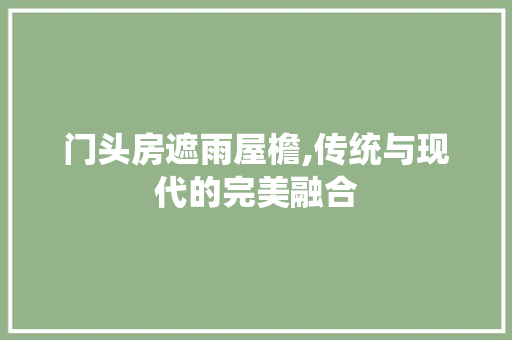 门头房遮雨屋檐,传统与现代的完美融合 墙面装饰 门头房遮雨屋檐,传统与现代的完美融合 墙面装饰