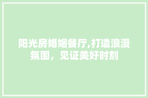 阳光房婚姻餐厅,打造浪漫氛围，见证美好时刻