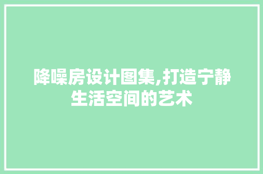 降噪房设计图集,打造宁静生活空间的艺术 地面装修