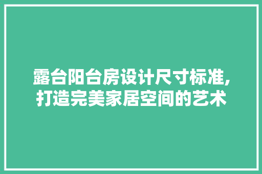 露台阳台房设计尺寸标准,打造完美家居空间的艺术 装修材料