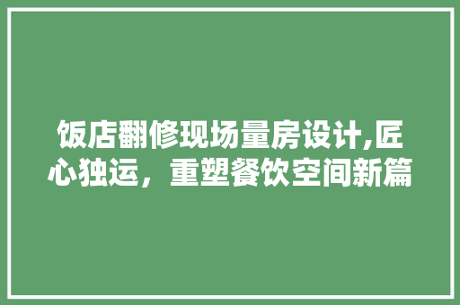 饭店翻修现场量房设计,匠心独运，重塑餐饮空间新篇章