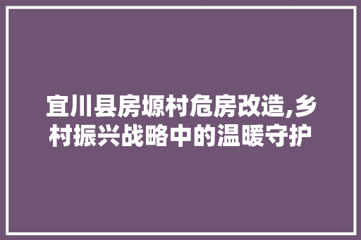宜川县房塬村危房改造,乡村振兴战略中的温暖守护