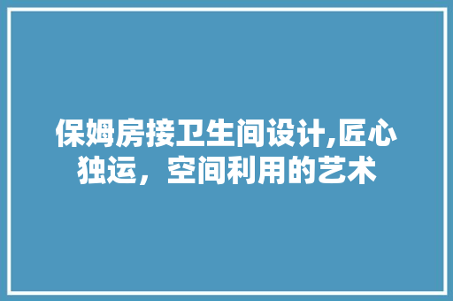 保姆房接卫生间设计,匠心独运，空间利用的艺术