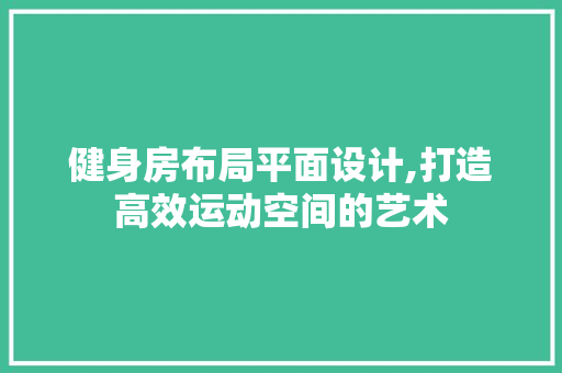 健身房布局平面设计,打造高效运动空间的艺术 建筑设计