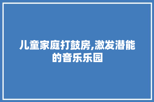 儿童家庭打鼓房,激发潜能的音乐乐园