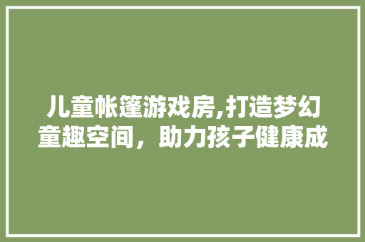 儿童帐篷游戏房,打造梦幻童趣空间，助力孩子健康成长