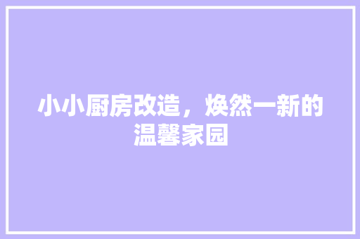 小小厨房改造，焕然一新的温馨家园