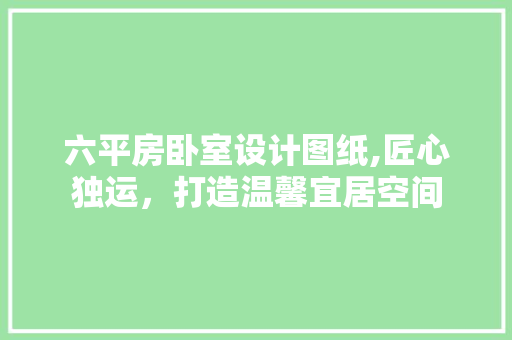 六平房卧室设计图纸,匠心独运，打造温馨宜居空间