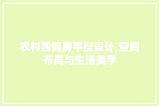 农村四间房平层设计,空间布局与生活美学 装修材料