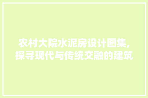 农村大院水泥房设计图集,探寻现代与传统交融的建筑之美