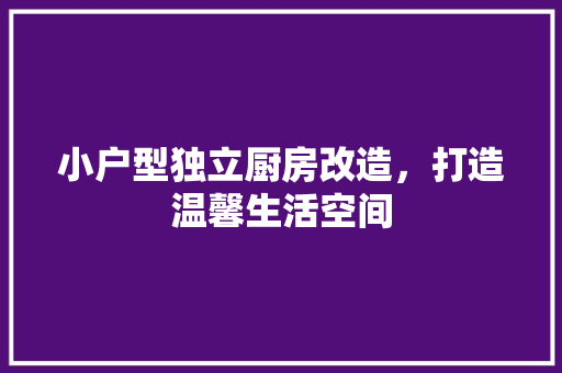 小户型独立厨房改造，打造温馨生活空间