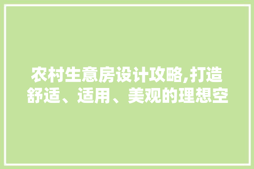 农村生意房设计攻略,打造舒适、适用、美观的理想空间 地面装修