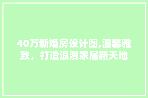 40万新婚房设计图,温馨雅致，打造浪漫家居新天地 建筑设计