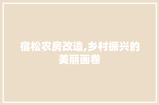 宿松农房改造,乡村振兴的美丽画卷 景观设计