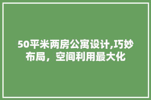 50平米两房公寓设计,巧妙布局，空间利用最大化 庭院装修