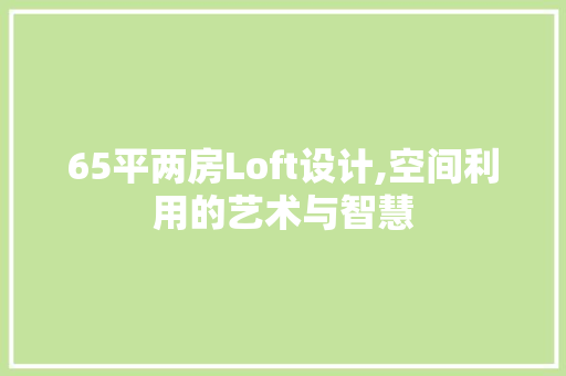 65平两房Loft设计,空间利用的艺术与智慧 隔断设计