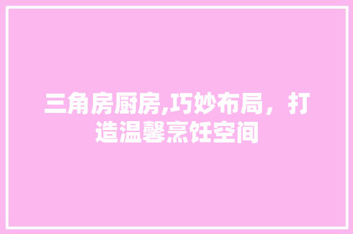 三角房厨房,巧妙布局，打造温馨烹饪空间 墙面装饰