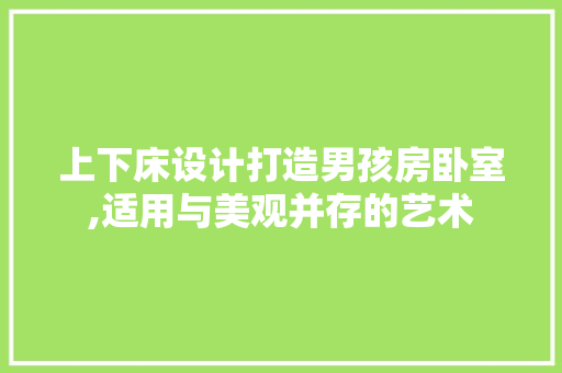 上下床设计打造男孩房卧室,适用与美观并存的艺术 建筑设计