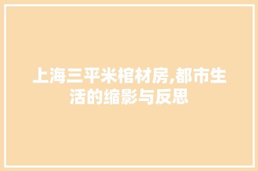 上海三平米棺材房,都市生活的缩影与反思 门窗装修 上海三平米棺材房,都市生活的缩影与反思 门窗装修