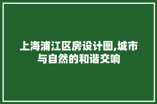 上海浦江区房设计图,城市与自然的和谐交响 地面装修