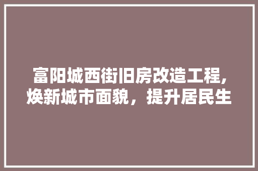 富阳城西街旧房改造工程,焕新城市面貌，提升居民生活品质