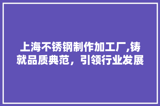 上海不锈钢制作加工厂,铸就品质典范，引领行业发展