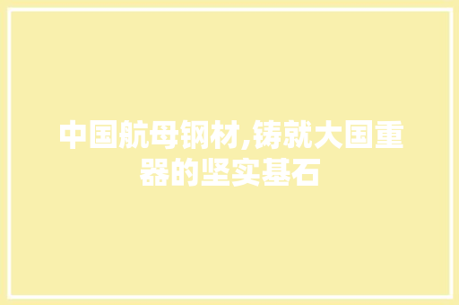 中国航母钢材,铸就大国重器的坚实基石