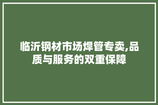 临沂钢材市场焊管专卖,品质与服务的双重保障