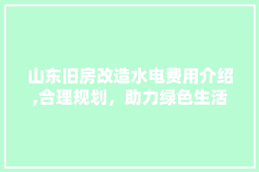 山东旧房改造水电费用介绍,合理规划，助力绿色生活