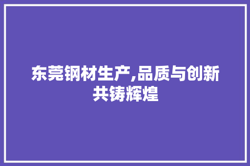 东莞钢材生产,品质与创新共铸辉煌