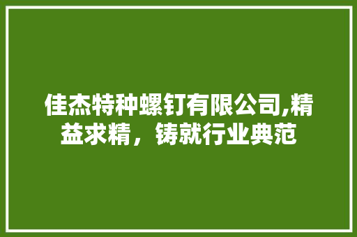 佳杰特种螺钉有限公司,精益求精，铸就行业典范