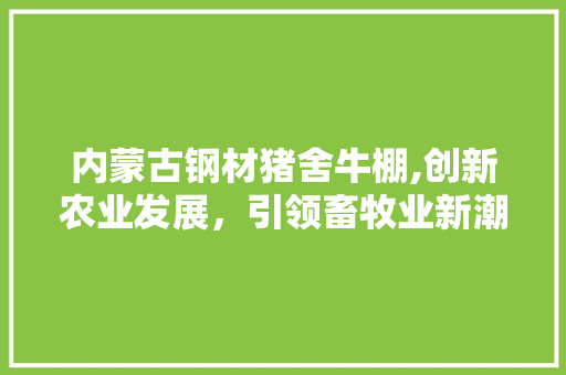 内蒙古钢材猪舍牛棚,创新农业发展，引领畜牧业新潮流