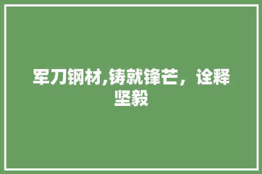 军刀钢材,铸就锋芒，诠释坚毅