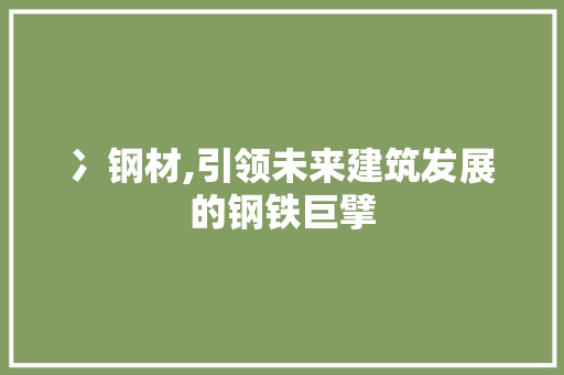 冫钢材,引领未来建筑发展的钢铁巨擘 景观设计