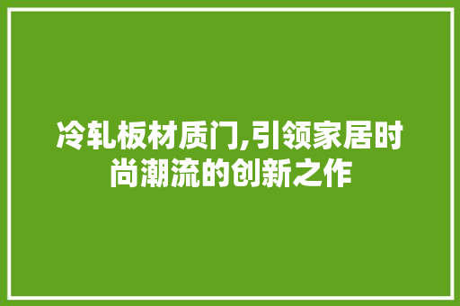 冷轧板材质门,引领家居时尚潮流的创新之作