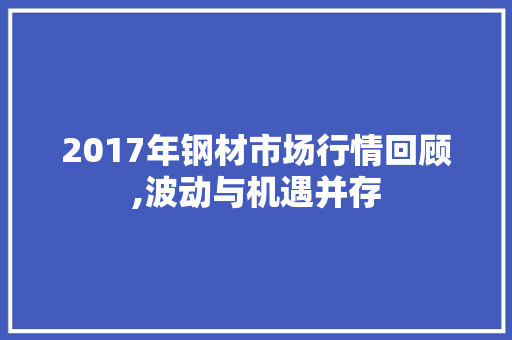 2017年钢材市场行情回顾,波动与机遇并存