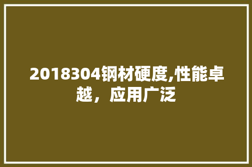 2018304钢材硬度,性能卓越，应用广泛