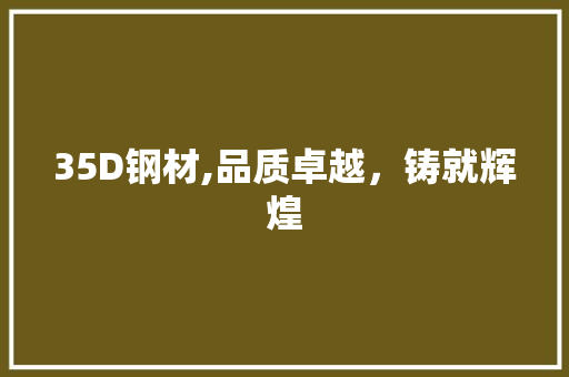 35D钢材,品质卓越，铸就辉煌