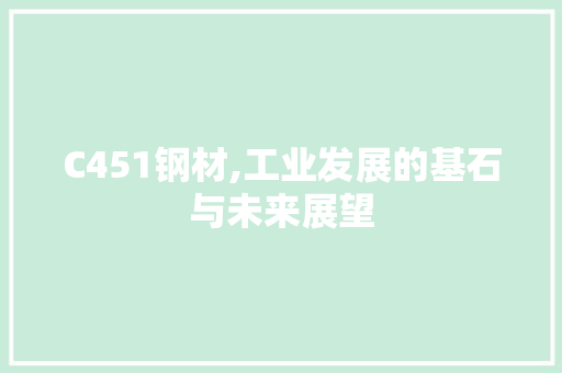 C451钢材,工业发展的基石与未来展望